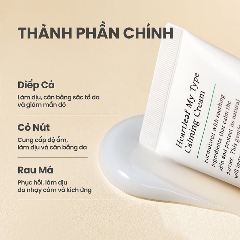 Kem Dưỡng Axis-Y Làm Dịu Da Chiết Xuất Diếp Cá Heartleaf My Type Calming Cream 60ml