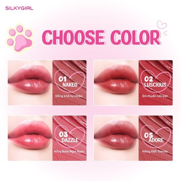  Son Bóng Dưỡng Môi Silkygirl Moisture Rich Lipcolor 3g 