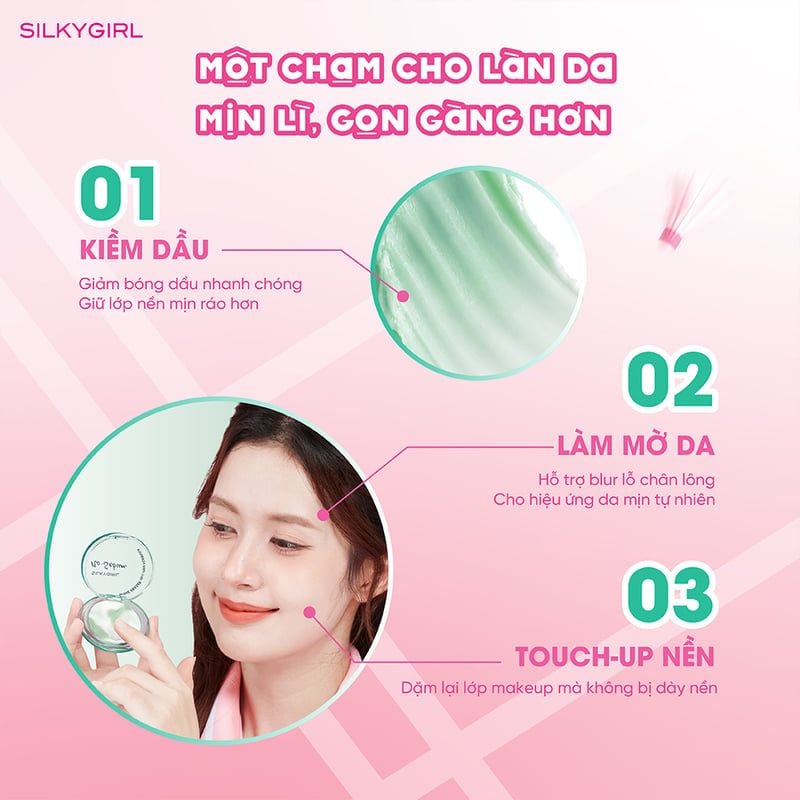 Phấn Phủ Silkygirl Dạng Sáp Kiềm Dầu No-Sebum Shine Eraser 3.5g #01 Matte