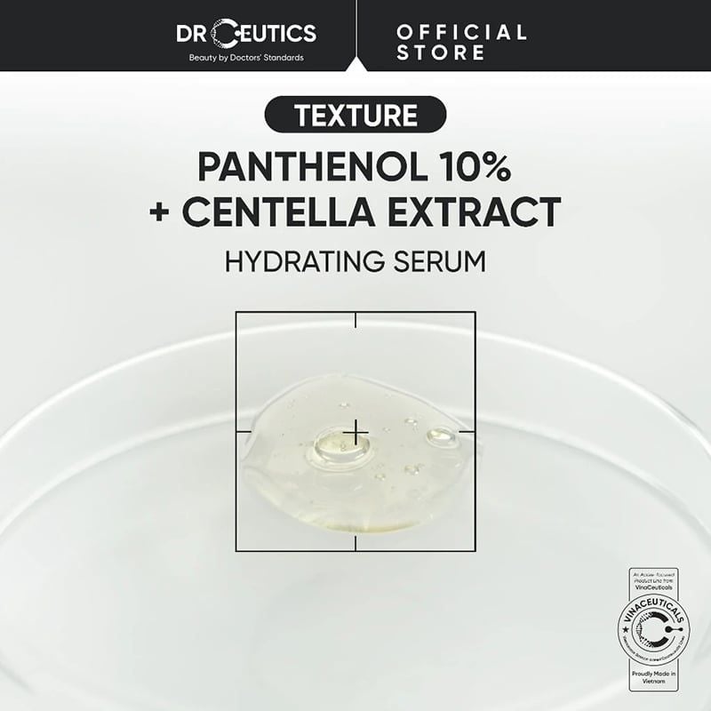 Serum DrCeutics Cấp Ẩm, Làm Dịu Da DrCeutics Panthenol 10% + Centella Extract Hydrating Serum