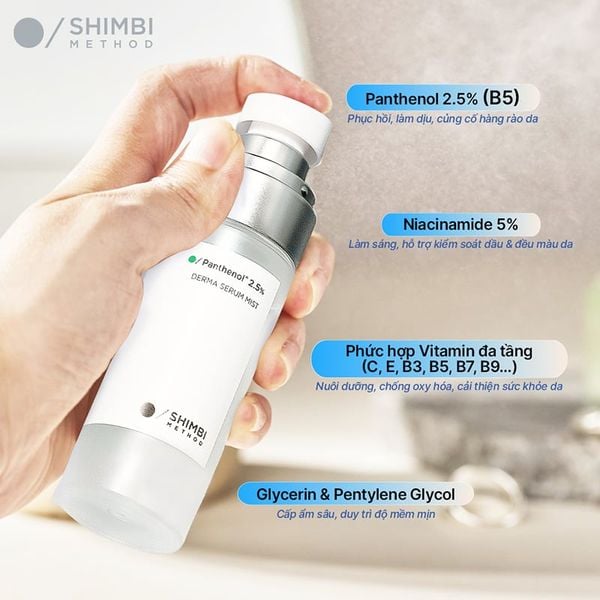  Tinh Chất Dưỡng Ẩm Dạng Xịt Shimbi Method Derma Serum Mist Panthenol 2.5% 50ml 