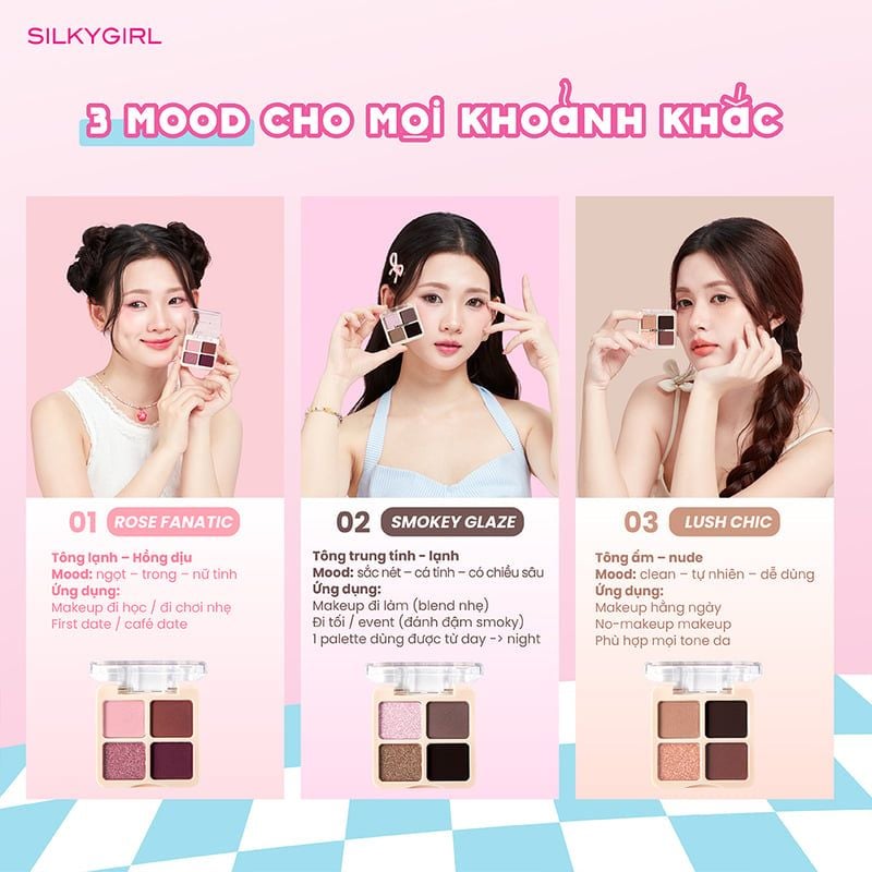 Bảng Phấn Mắt 4 Ô Silkygirl i-Pocket Shadow Quad 4g