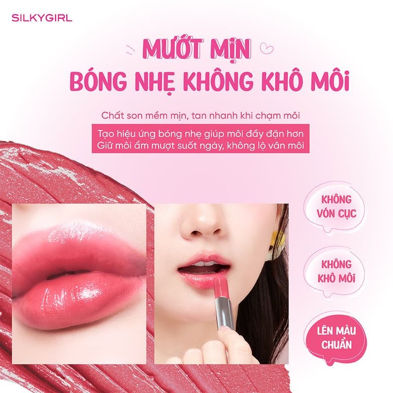 Son Bóng Dưỡng Môi Silkygirl Moisture Rich Lipcolor 3g