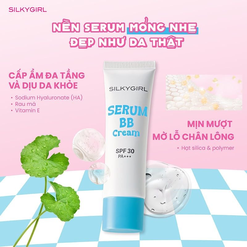 Kem Nền Silkygirl Mỏng Nhẹ Serum Bb Cream SPF30 PA+++ 20ml