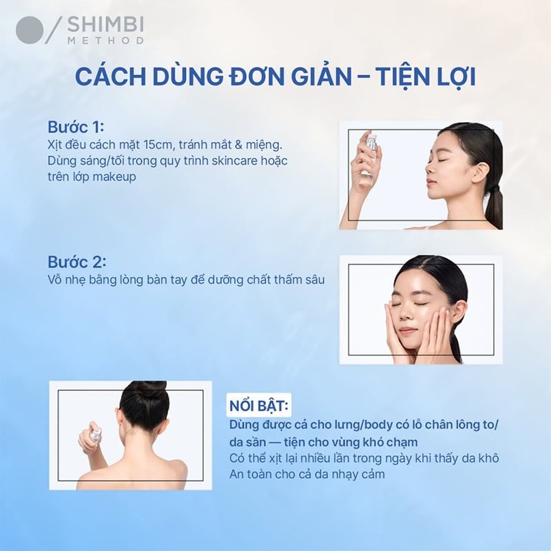 Tinh Chất Dưỡng Ẩm Dạng Xịt Shimbi Method Derma Serum Mist Panthenol 2.5% 50ml