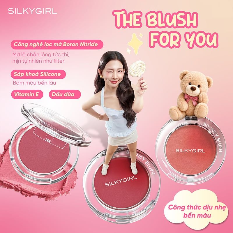 Phấn Má Hồng Mịn Lì Silkygirl Bouncy Blush 5g