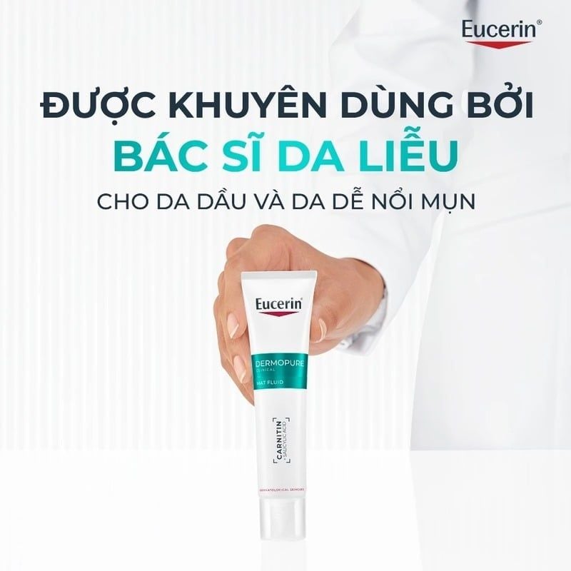 Kem Dưỡng Eucerin Kiểm Soát Dầu, Cải Thiện Mụn Dermopure Clinical Mat Fluid