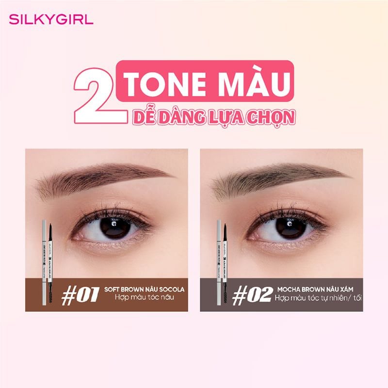 Chì Kẻ Mày Hai Đầu Silkygirl Lâu Trôi 3D Ultra Fine Brow Liner 0.1g
