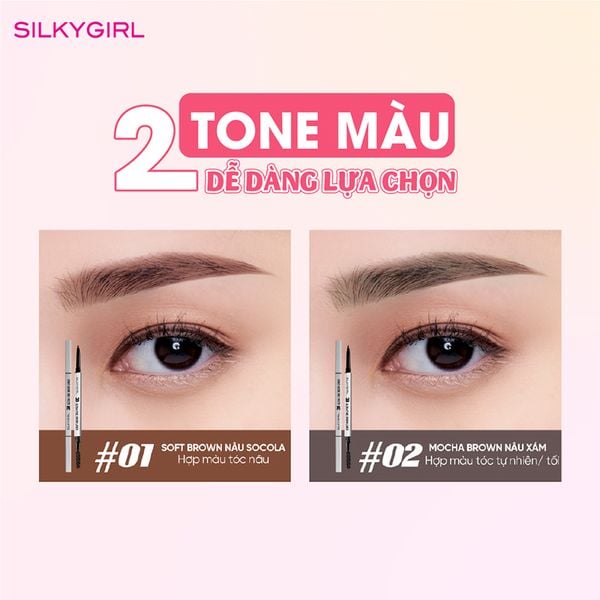  Chì Kẻ Mày Hai Đầu Silkygirl Lâu Trôi 3D Ultra Fine Brow Liner 0.1g 