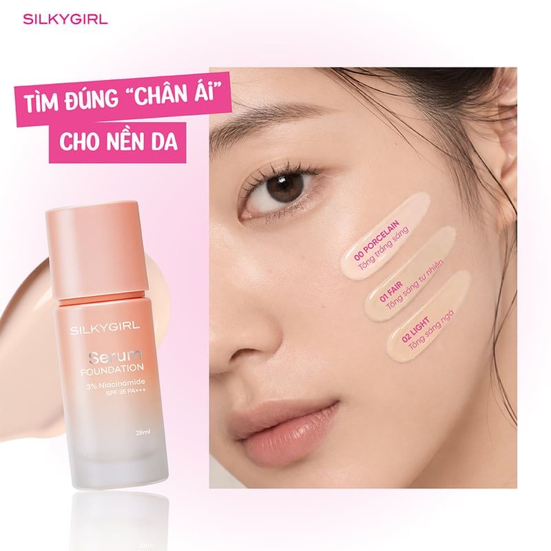 Kem Nền Silkygirl Dưỡng Da Che Phủ Lâu Trôi Serum Foundation 28ml
