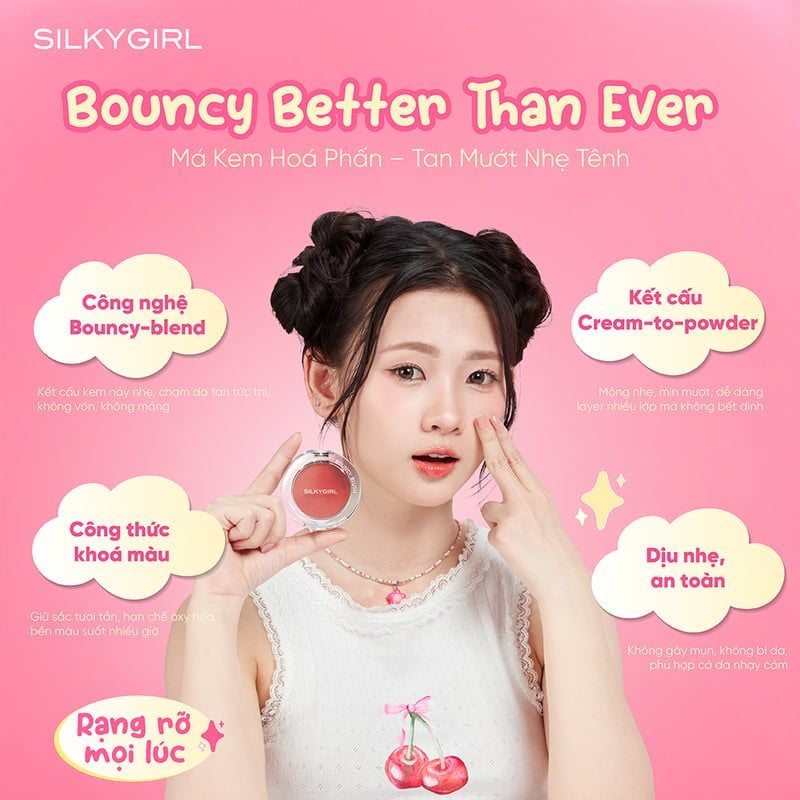 Phấn Má Hồng Mịn Lì Silkygirl Bouncy Blush 5g