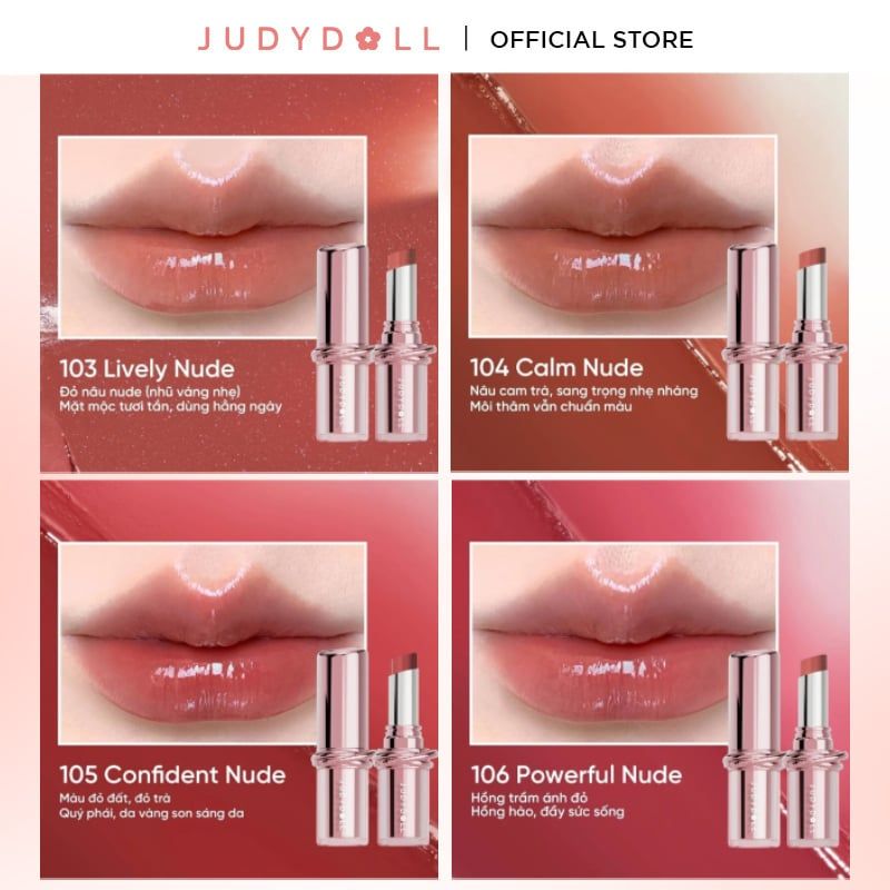 Son Dưỡng Judydoll Có Màu Dưỡng Ẩm, Căng Bóng Stay Shine Lipstick 3g