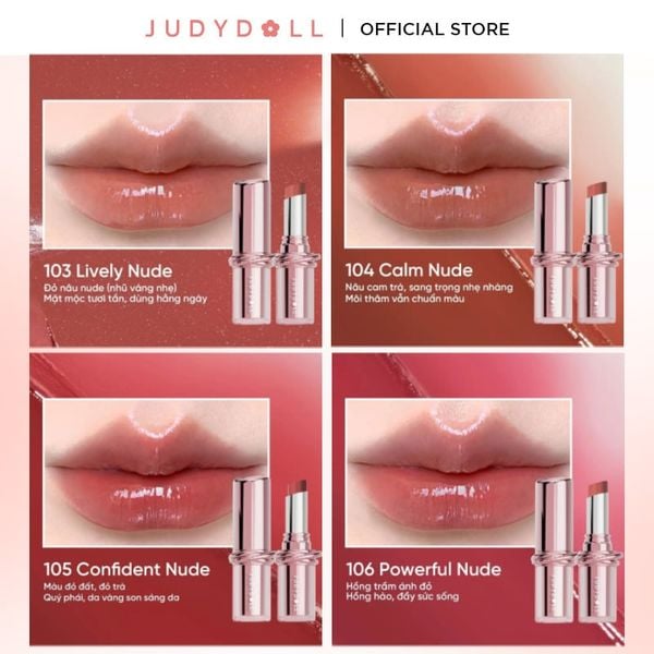  Son Dưỡng Judydoll Có Màu Dưỡng Ẩm, Căng Bóng Stay Shine Lipstick 3g 