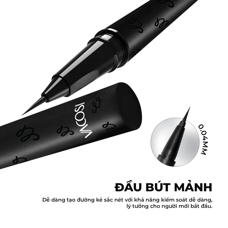 Bút Kẻ Mắt Nước 24h Vacosi Waterproof Eyeliner 24H - VM29 0.6g
