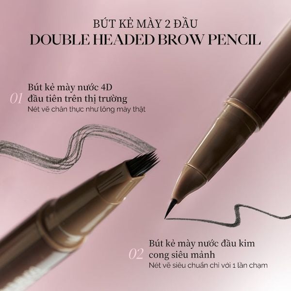  Bút Kẻ Lông Mày 2 Đầu Joocyee Double Headed Brow Pencil 0.8ml 
