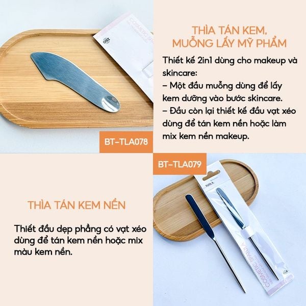  Thìa Tán Kem Nền, Muỗng Lấy Mỹ Phẩm TOOLA Cosmetic Spatula 