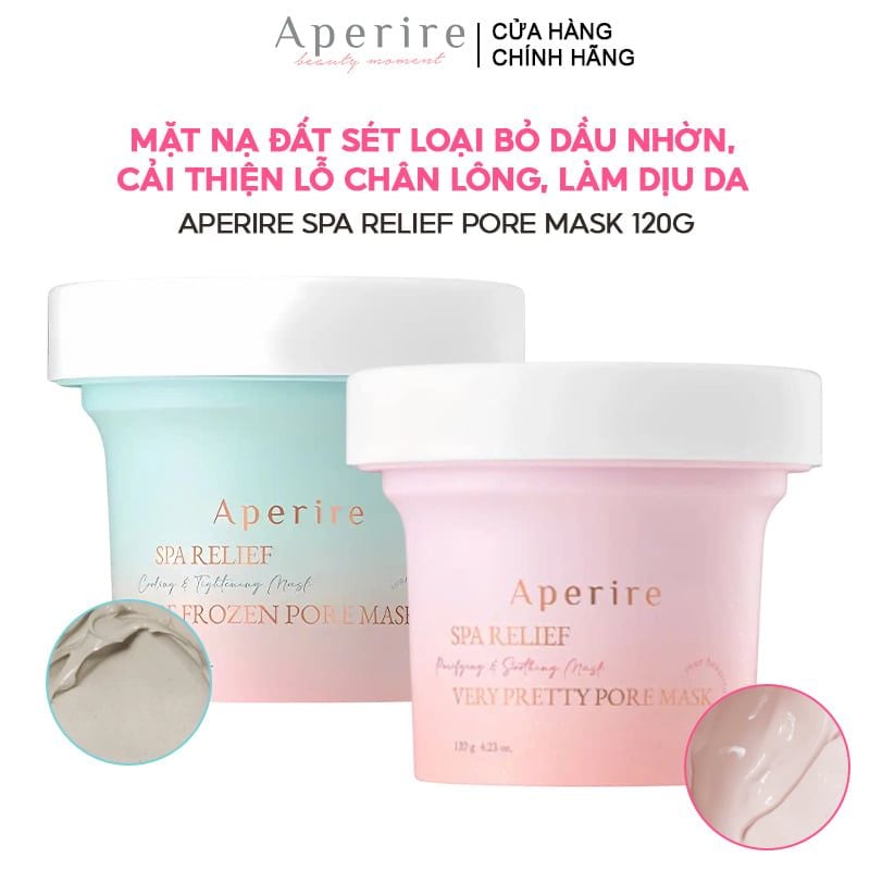 Mặt Nạ Đất Sét Aperire Cải Thiện Lỗ Chân Lông, Kiểm Soát Dầu, Làm Dịu Da Spa Relief Pore Mask 120g