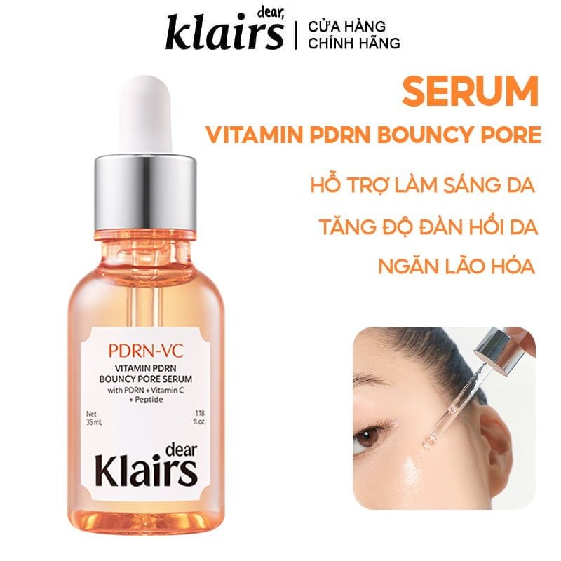 Serum Klairs Hỗ Trợ Làm Sáng Da, Tăng Đàn Hồi Da Vitamin Pdrn Bouncy Pore Serum 35ml