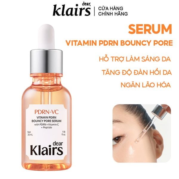  Serum Klairs Hỗ Trợ Làm Sáng Da, Tăng Đàn Hồi Da Vitamin Pdrn Bouncy Pore Serum 35ml 
