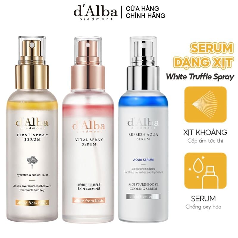 Serum Tinh Chất Dưỡng D'Alba Cấp Ẩm, Làm Dịu Da, Căng Bóng White Truffle Spray Serum 100ml