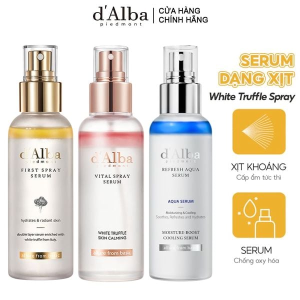  Serum Tinh Chất Dưỡng D'Alba Cấp Ẩm, Làm Dịu Da, Căng Bóng White Truffle Spray Serum 100ml 