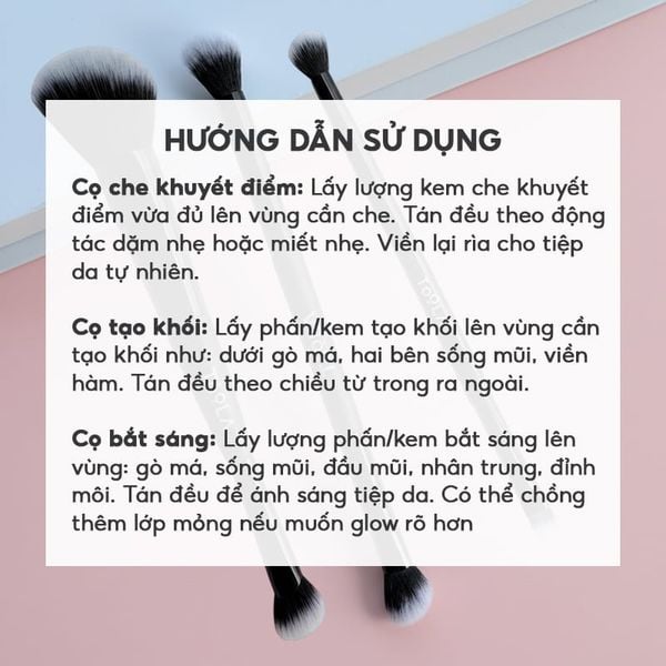  Cọ Trang Điểm 2 Đầu Toola TOOLA Double Ended 