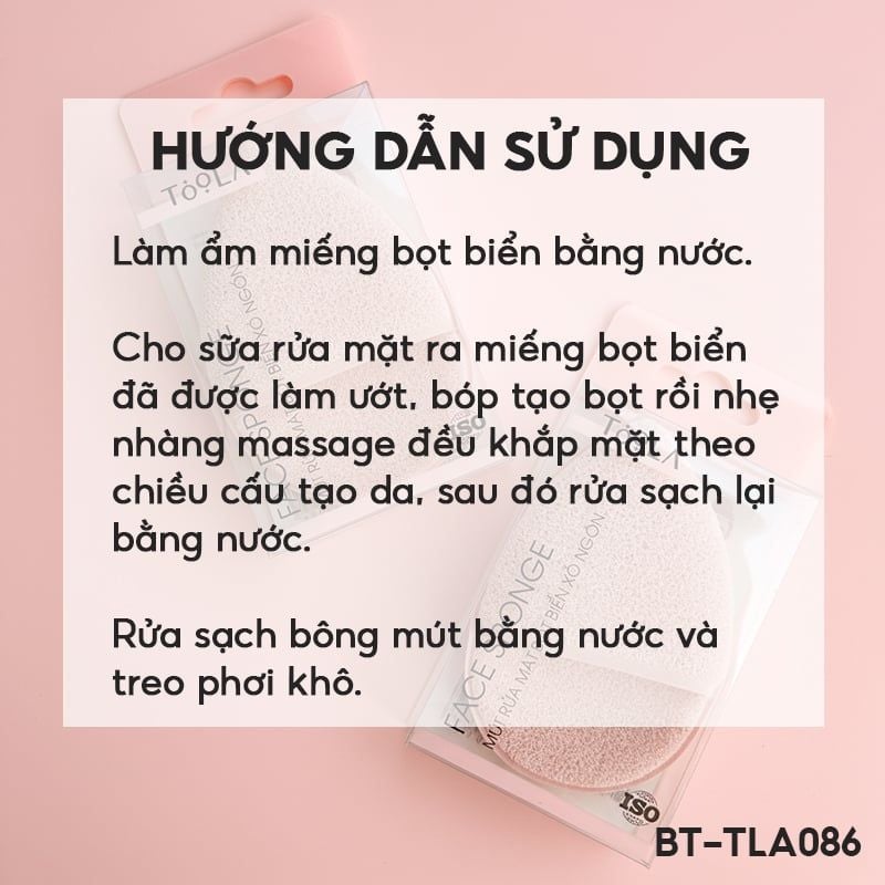 Bông Mút Rửa Mặt Xỏ Ngón TOOLA Làm Sạch Sâu Face Sponge - BT-TLA086