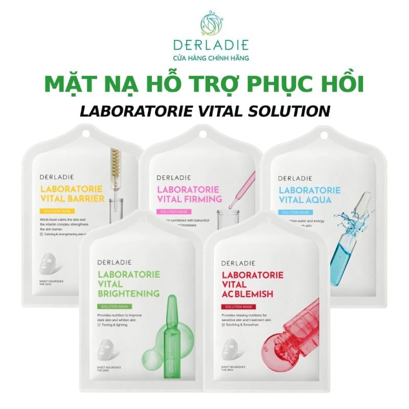 Mặt Nạ Derladie Cấp Ẩm, Dưỡng Sáng, Hỗ Trợ Phục Hồi Da Laboratorie Vital Solution Mask 30ml