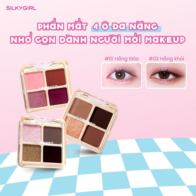 Bảng Phấn Mắt 4 Ô Silkygirl i-Pocket Shadow Quad 4g