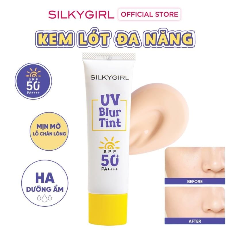 Kem Lót Đa Năng Chống Nắng Đều Màu Da Silkygirl Uv Blur Tint 25ml #01 Light Beige