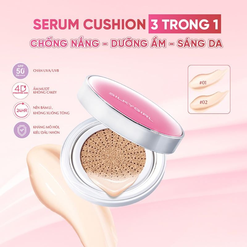 Phấn Nước Silkygirl Chống Nắng Lâu Trôi Serum Cushion SPF50+ PA+++ 13g