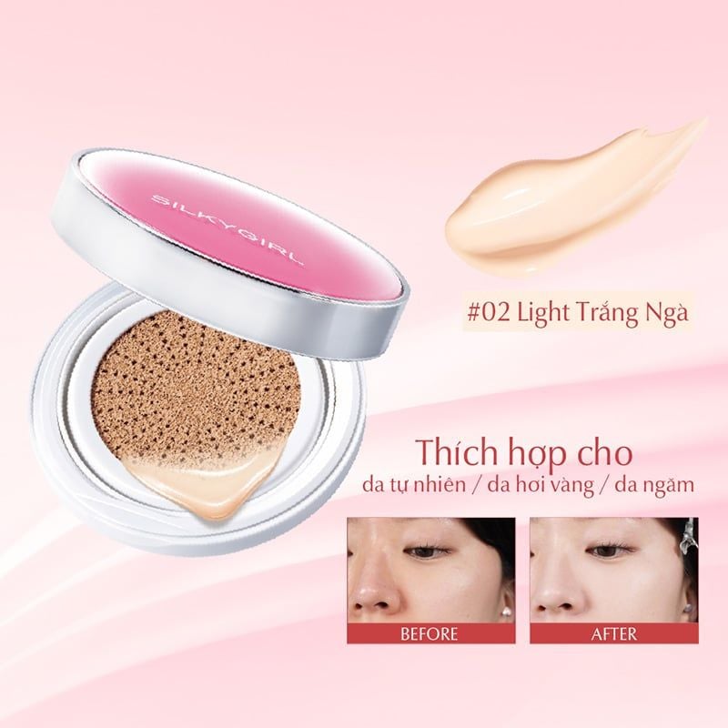 Phấn Nước Silkygirl Chống Nắng Lâu Trôi Serum Cushion SPF50+ PA+++ 13g