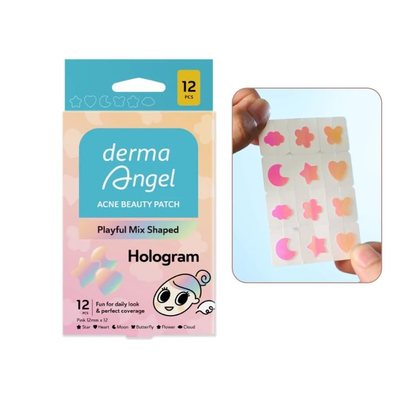Miếng Dán Mụn Derma Angel Hình Vui Nhộn Acne Beauty Patch Colorful Mix Shaped (12 miếng)