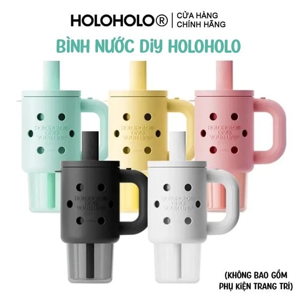 Bình Nước DIY HOLOHOLO 800ml (Không bao gồm phụ kiện trang trí) 