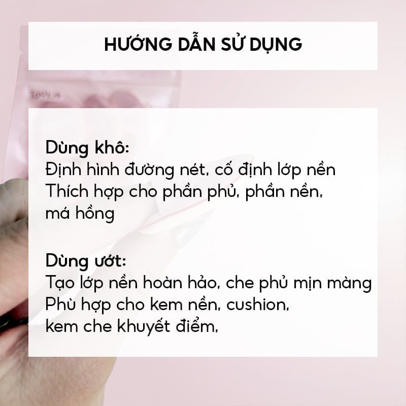 Bông Mút Trang Điểm Mini Xỏ Ngón, Che Khuyết Điểm, Tán Má Hồng TOOLA Makeup Puff Set - BT-TLA104