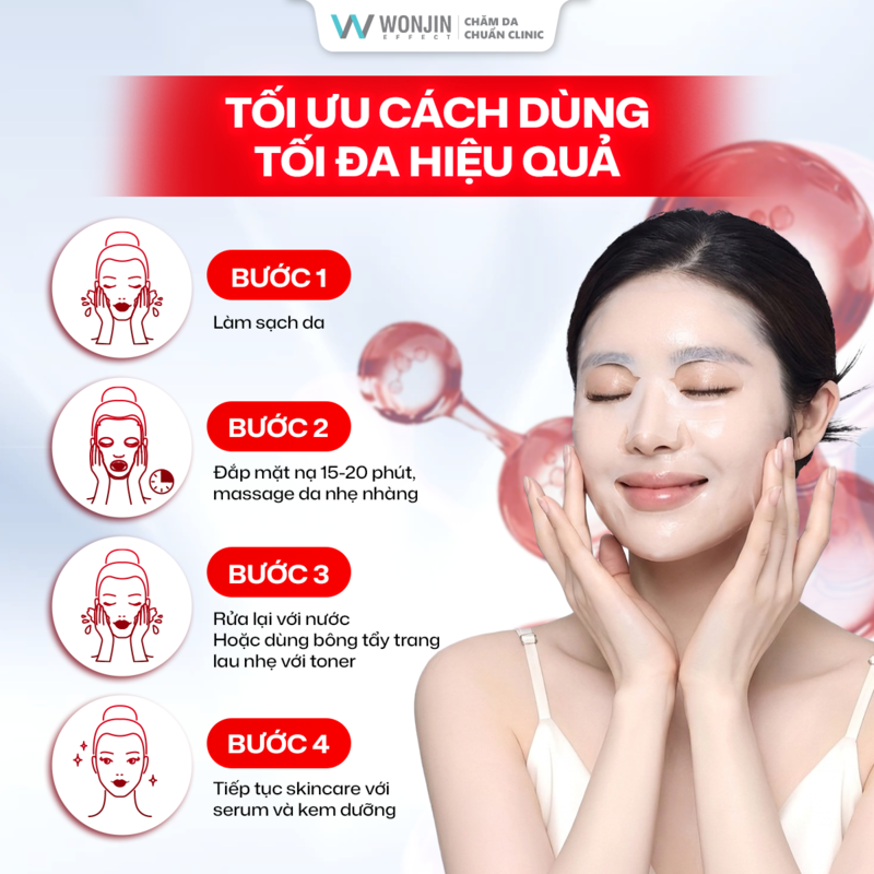 Mặt Nạ Hỗ Trợ Dưỡng Sáng Da Wonjin Effect Glutathone Brightening Skin Mask 350g - hộp 30 miếng