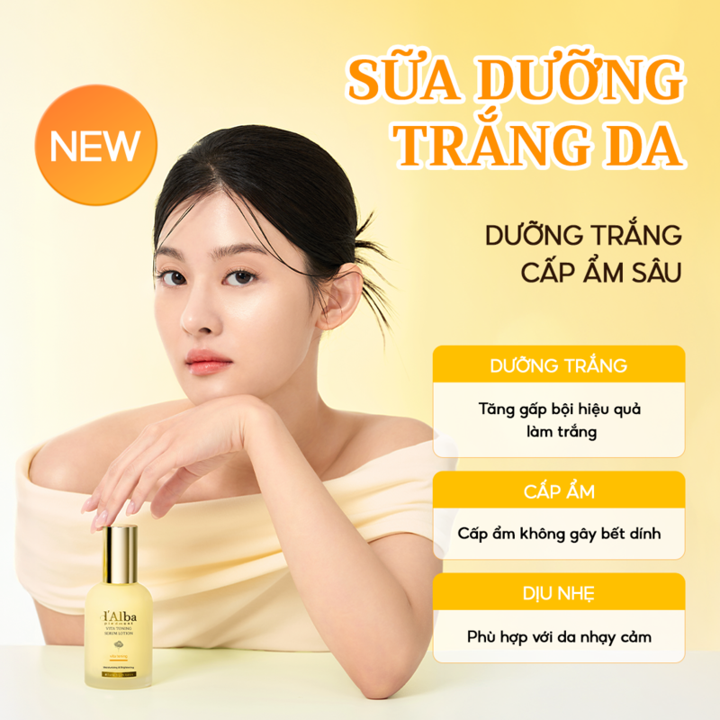Sữa Dưỡng Ẩm d'Alba Hỗ Trợ Dưỡng Sáng Da Vita Toning Serum Lotion 100ml