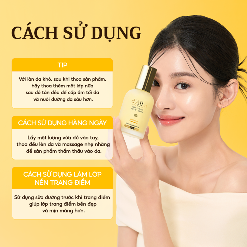 Sữa Dưỡng Ẩm d'Alba Hỗ Trợ Dưỡng Sáng Da Vita Toning Serum Lotion 100ml