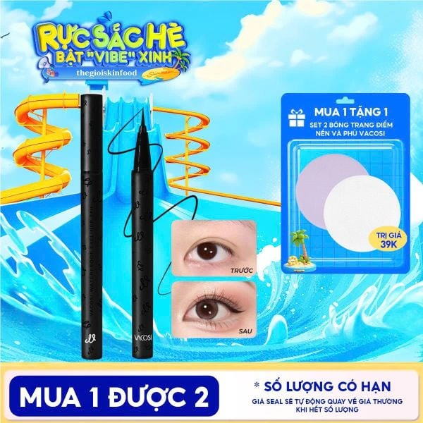  Bút Kẻ Mắt Nước 24h Vacosi Waterproof Eyeliner 24H - VM29 0.6g 