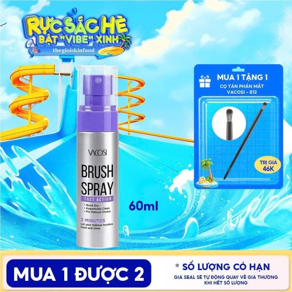  Xịt Rửa Cọ Khô Vacosi Brush Spray Fast Action RC05 60ml 