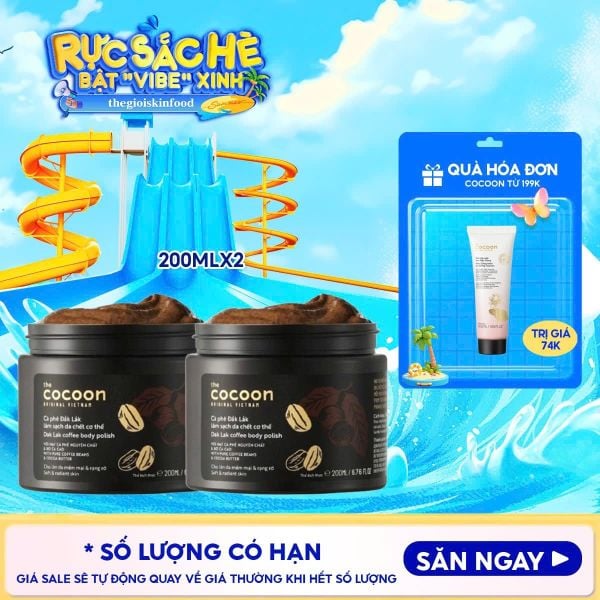  Tẩy Da Chết Body Cocoon Làm Đều Màu Da Và Dưỡng Mịn Da Chiết Xuất Cà Phê Dak Lak, Đường Thốt Nốt An Giang Body Polish 