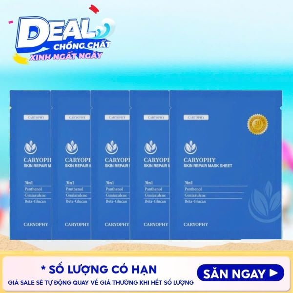  Combo 5 Miếng Mặt Nạ Cấp Ẩm, Hỗ Trợ Phục Hồi Da Caryophy Skin Repair Mask Sheet 