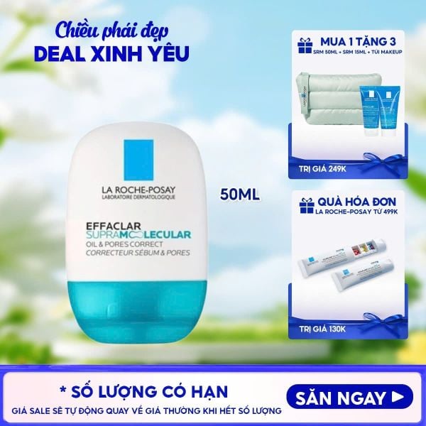  Kem Dưỡng La Roche-Posay Hỗ Trợ Kiềm Dầu Láng Mịn Lỗ Chân Lông Laboratoire Dermatologique Effaclar Supramolecular Oil & Pores Correct 40ml 