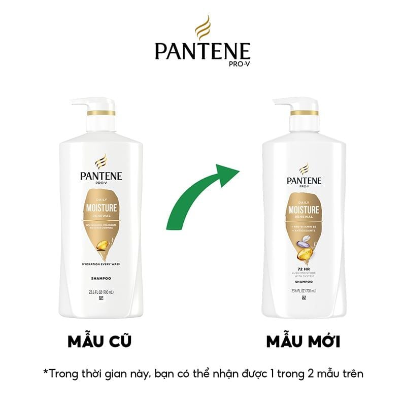 Dầu Gội Pantene Dưỡng Ẩm Tóc Mềm Mượt Pro-V Daily Moisture Renewal Shampoo Shampooing 700ml
