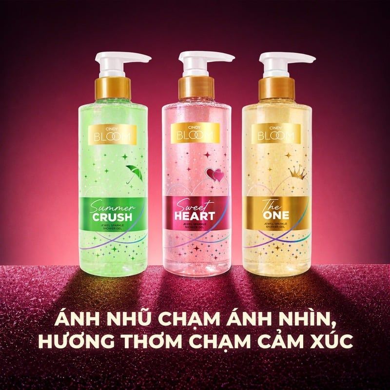 Sữa Tắm Nước Hoa Hỗ Trợ Dưỡng Ẩm Và Dưỡng Sáng Cindy Bloom Jewel Sparkle Shower Gel Cindy Bloom 480g