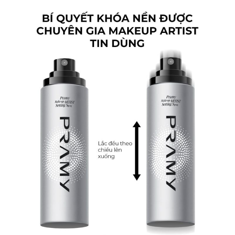 Xịt Khóa Nền Pramy Cố Định Trang Điểm Dưỡng Ẩm Makeup Artist Setting Spray 100ml