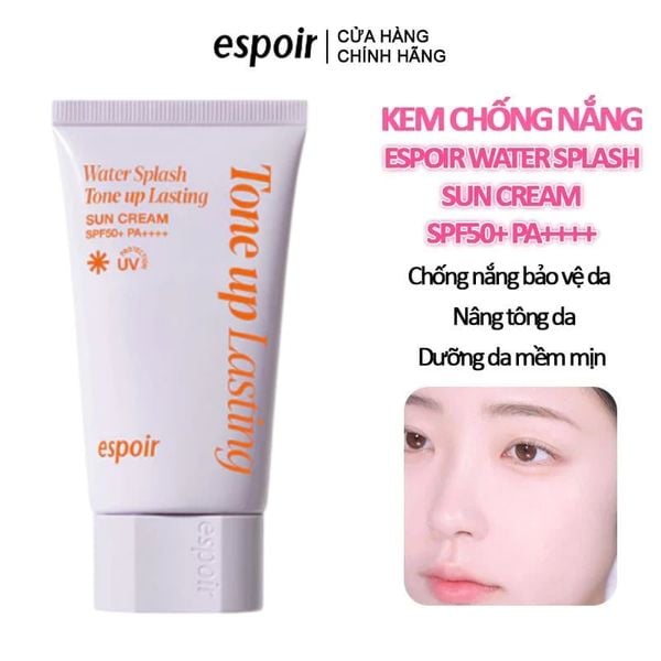  Kem Chống Nắng Espoir Nâng Tông, Lâu Trôi Water Splash Sun Cream Tone Up Lasting 50ml SPF50+ PA++++ 