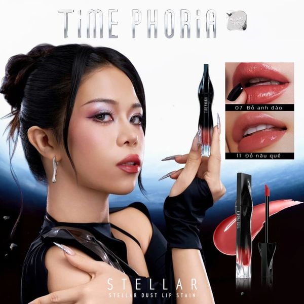  Son Tint Lì Time Phoria Bền Màu, Lâu Trôi Stellar Dust Lip Stain 5ml 