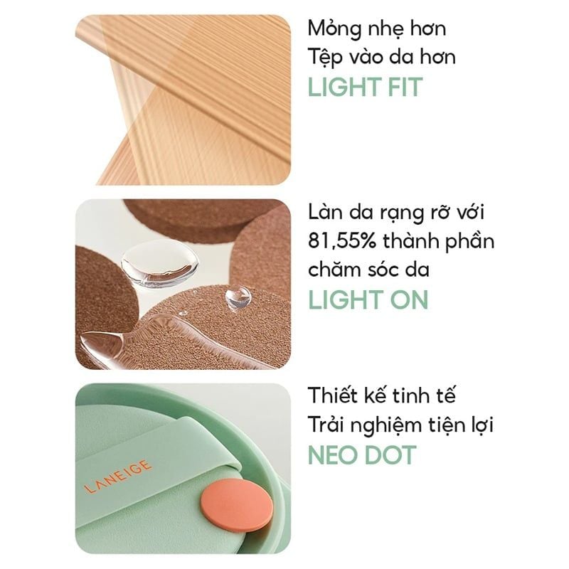 [Set 2 Lõi] Phấn Nước Laneige Kiềm Dầu Thế Hệ Mới Neo Cushion Matte SPF 46 PA++ 15g