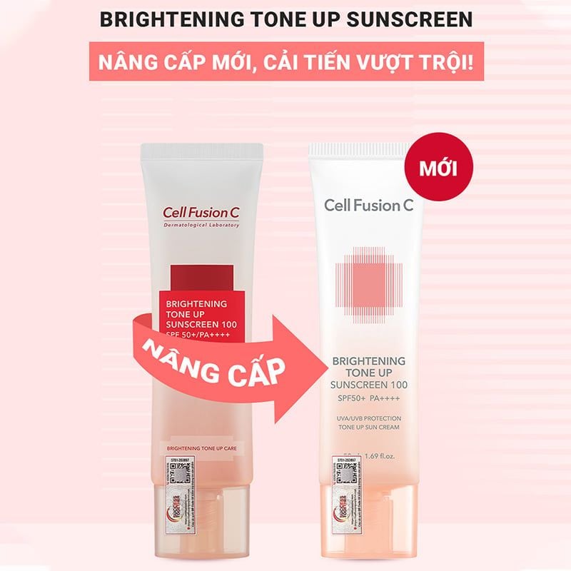 Kem Chống Nắng Cell Fusion C Nâng Tông Ráo Mịn Kiềm Dầu Brightening Tone Up Sunscreen 100 Spf50+ Pa ++++ 50ml